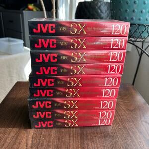 9 JVC T-120 SX High Performance blank VHS tapes sealed
